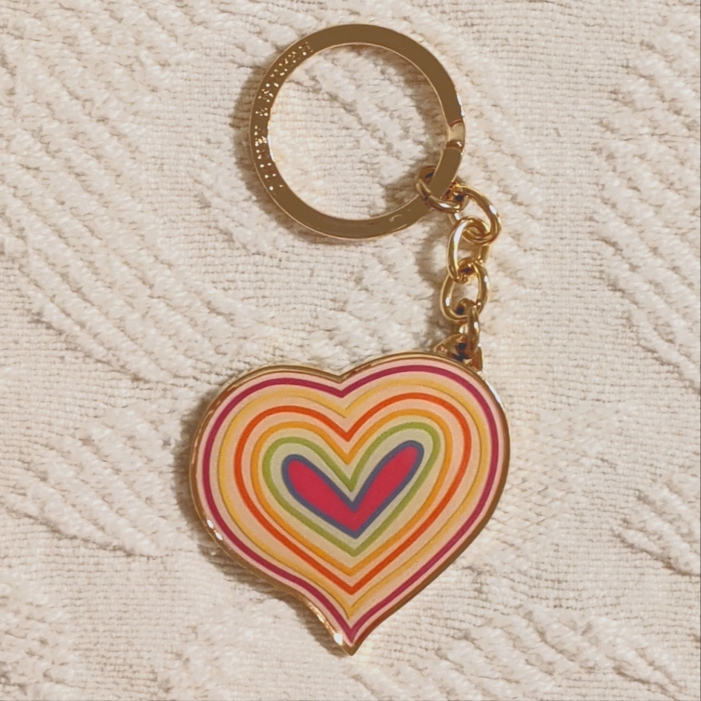 Dooney & Bourke Rare Rainbow Heart Purse Charm and Key Keeper
